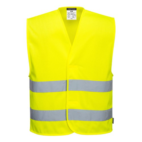 Portwest Hi Vis Mesh Two Band Vest 4X/5X Yellow (Pack of 10)