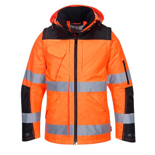 Portwest Hi Vis 3-in-1 Contrast Winter Pro Jacket L Orange/Blk