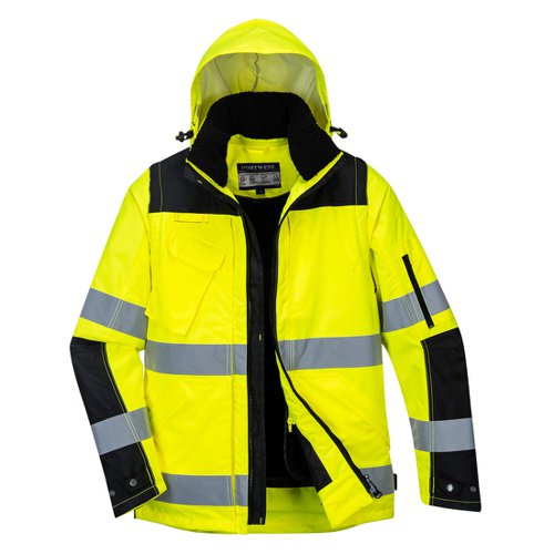 Portwest Hi Vis 3-in-1 Contrast Winter Pro Jacket L Yellow/Blk