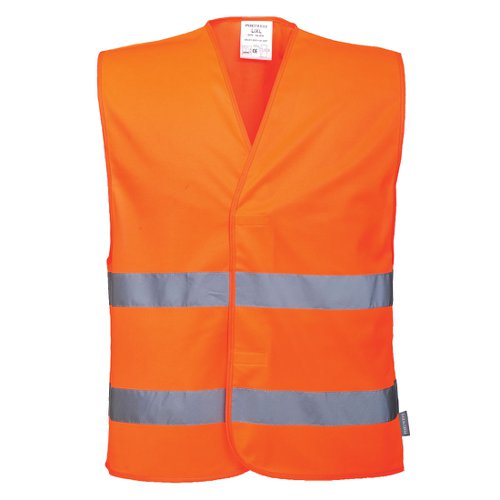 Portwest Hi Vis Two Band Vest S/M Orange (Pack of 10)