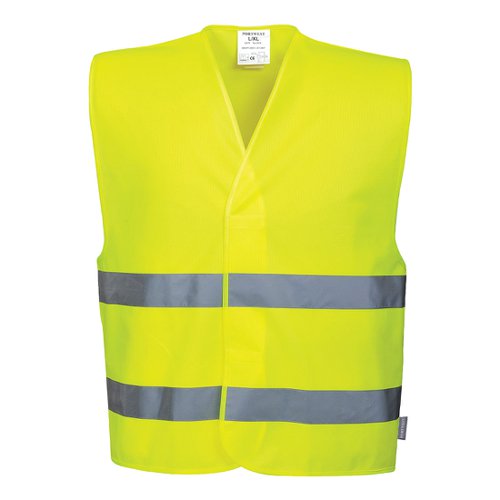 Portwest Hi Vis Two Band Vest S/M Yellow (Pack of 10)