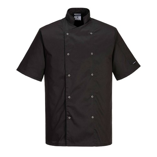 Portwest Cumbria Chefs Jacket S/S L Blk