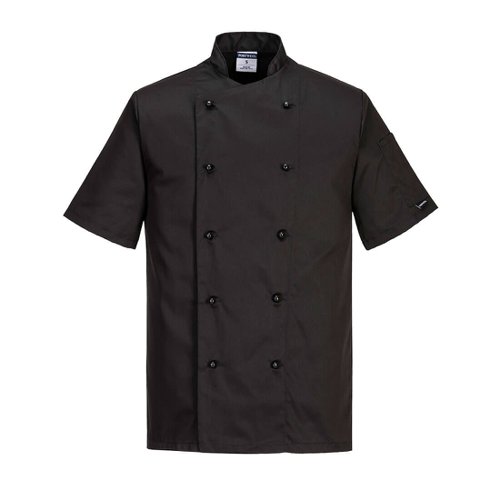 Portwest Kent Chefs Jacket S/S M Blk