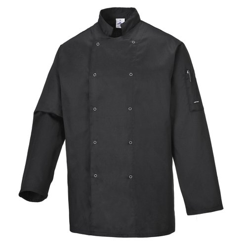 Portwest Suffolk Chefs Jacket L/S XS Blk