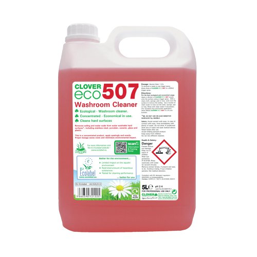 Clover ECO 507 Washroom Cleaner 5 Litre (2 Pack) 507