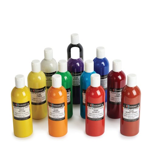 Colourcraft Acrylic Paint 500ml Brilliant Red AR02891