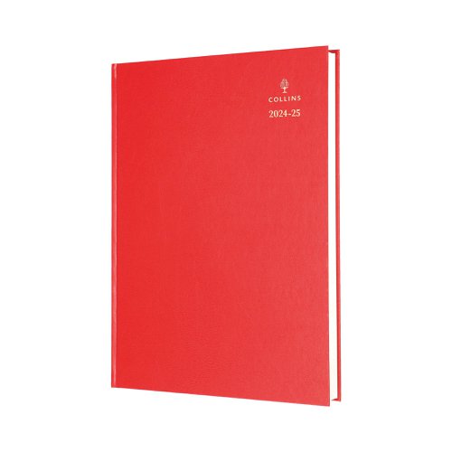 Collins Academic Diary Day Per Page A4 Red 24-25 44MRED24