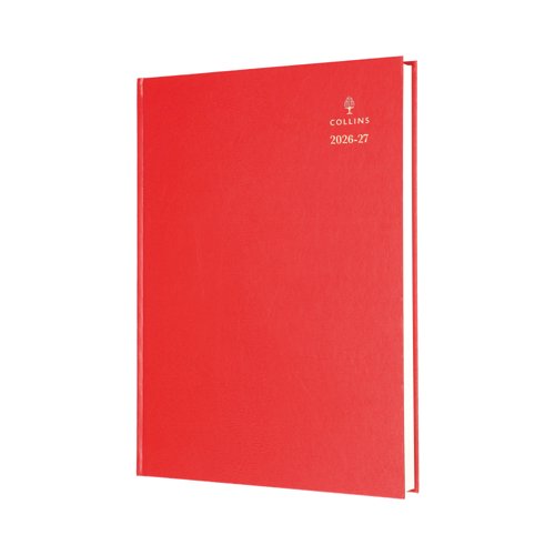 Collins Academic Diary Day Per Page A4 Red 2026-2027 44MRED26