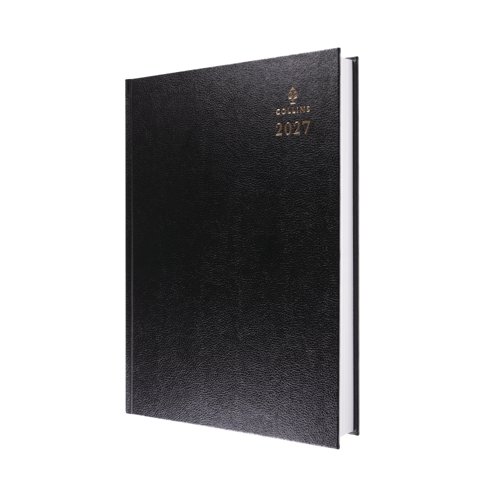 Collins A4 Desk Diary 2 Pages Per Day Black 2027 4727