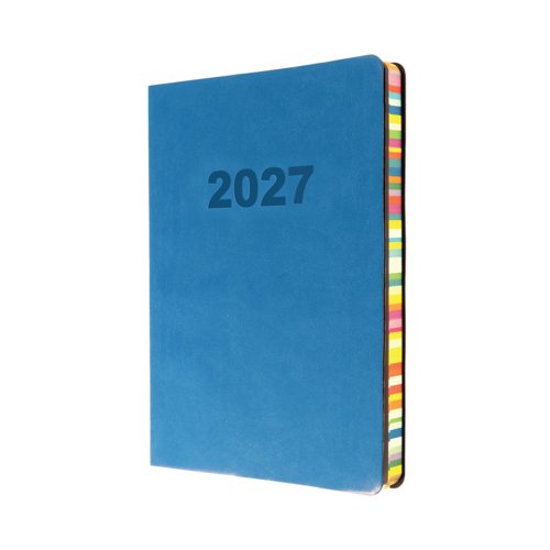 Collins Edge Rainbow Diary Week To View A5 Blue 2027 ED153.U57-27