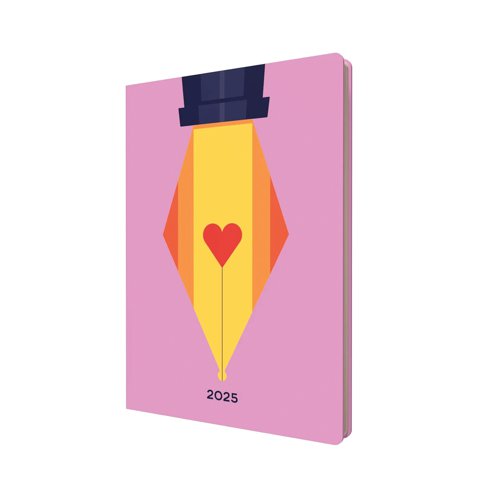 Collins Week To View Diary Peace Love Heart Design A5 E-PLU153.FP-25