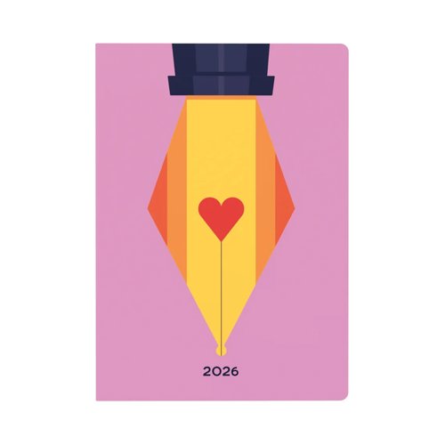 Collins Week To View Diary Peace Love Heart Design A5 E-PLU153.FP-26