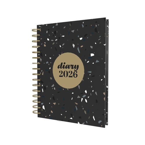 Collins Day To Page Diary Scandi Terrazzo Black A5 E-PW51.BLTZ-26