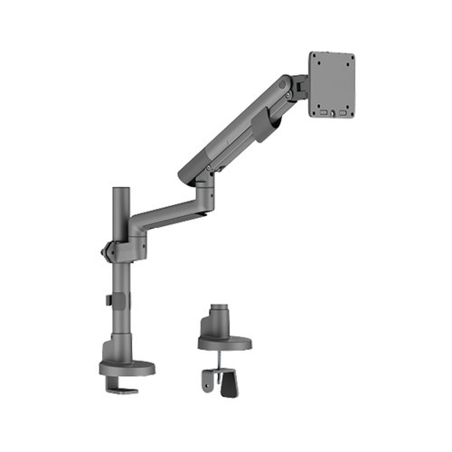 Slim Pole-Mounted Mechanical Spring Monitor Arm - Single - Black