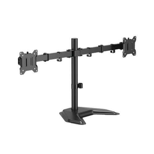 Freestanding Desk Mounted Monitor Arms - Dual - Black