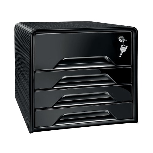 CEP Smoove Secure 4 Drawer Module with Lock Black 7-311S Black