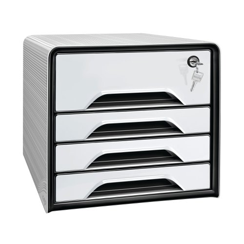 CEP Smoove Secure 4 Drawer Module with Lock White 7-311S White