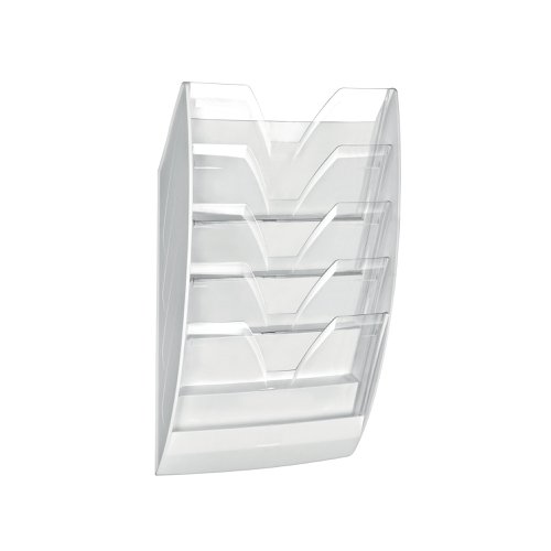 CEP Wall File 5 Compartment White/Crystal 154WHITE