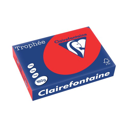 Trophee Card A4 160gm Coral Red (250 Pack) 1004C