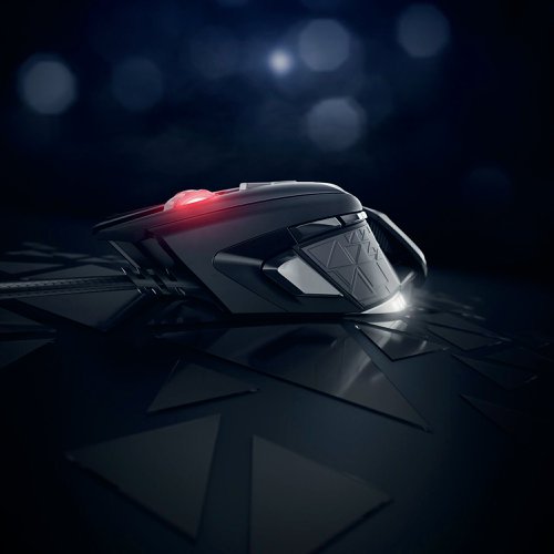 The Cherry MC 9620 FPS Wired Gaming Mouse is a customisable high-end mouse with innovative extras and a progressive design. It adapts to your precision, speed and ergonomic requirements. You can set the resolution up to 12,000 dpi, regulate your speed or assign mouse functions and illuminate it according to your wishes in the software. Weights can be inserted, the palm rest can be extended and the extra-large gliding surfaces and high-quality hand surfaces all mean that it fits perfectly in your hand.