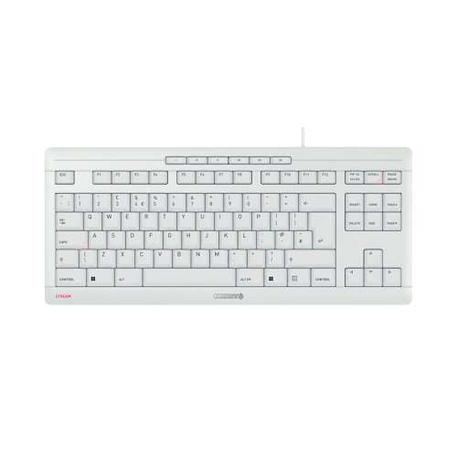 Cherry Stream TKL Compact Wired Keyboard No Number Pad UK Light Grey JK-8600GB-0