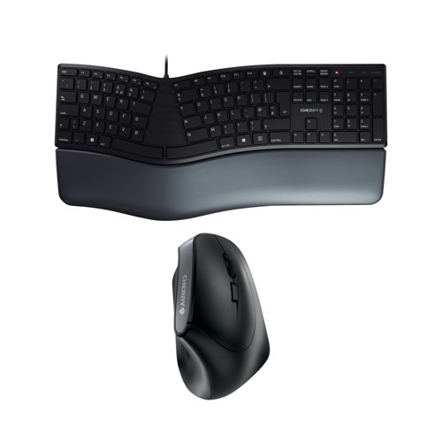 Cherry Right Handed Ergonomic Wireless Keyboard and Mouse Bundle CH810003