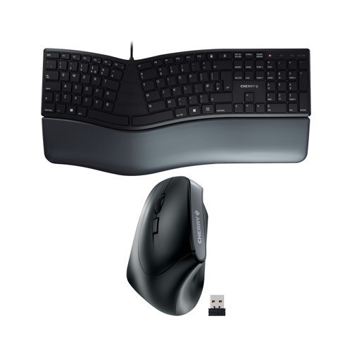 Cherry Left Handed Ergonomic Wireless Keyboard and Mouse Bundle CH810004