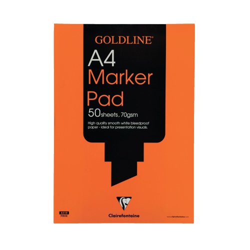 Clairefontaine Goldline A4 50 Sheet 70gsm Acid-Free Bleedproof Paper Marker Pad GPB1A4 Art Pads & Paper CHGPB1A4