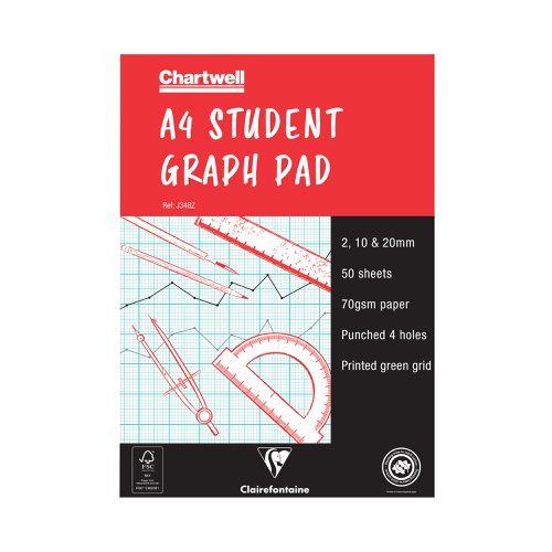 Chartwell 2/10/20mm Graph Pad A4 50 Leaf J34B