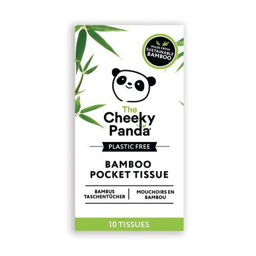 Cheeky Panda Pocket Tissue Plastic Free 10 Tissues x4 (Pack of 24) PFPOCKT4