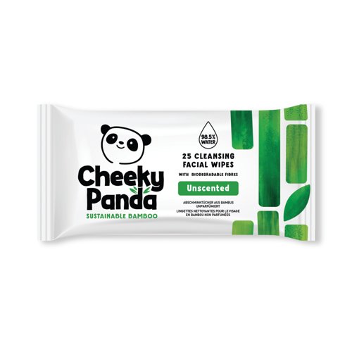 Cheeky Panda Bamboo Facial Cleansing Wipes 25 Wipes Unscented (Pack of 6) FACEWUNSMUL6-GBR