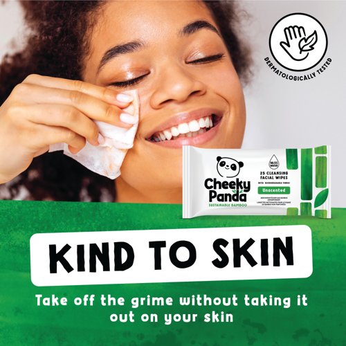 Cheeky Panda Bamboo Facial Cleansing Wipes 25 Wipes Unscented (Pack of 6) FACEWUNSMUL6-GBR