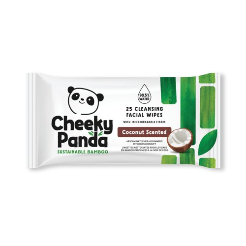 Cheeky Panda Bamboo Facial Cleansing Wipes 25 Wipes Coconut (Pack of 6) FACEWCCNMUL6-GBR