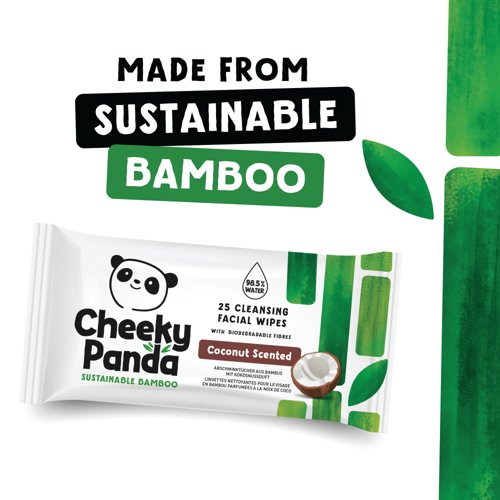 Cheeky Panda Bamboo Facial Cleansing Wipes 25 Wipes Coconut (Pack of 6) FACEWCCNMUL6-GBR