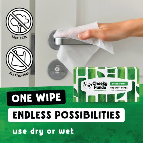 Cheeky Panda Biodegradable Bamboo Dry Wipes 100 Wipes (Pack of 6) DRYWX6