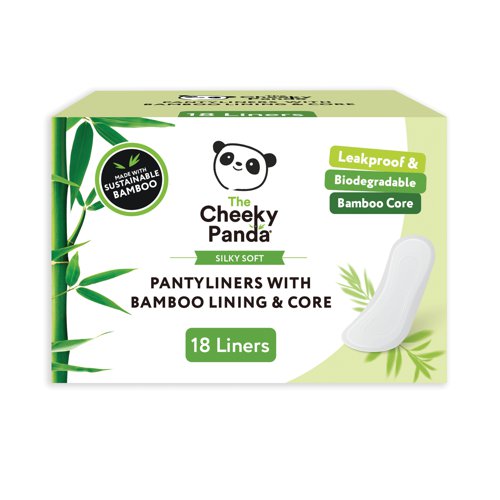 Cheeky Panda Pantyliners with Bamboo Lining + Core 18 Liners x6