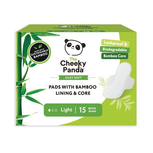 Cheeky Panda Pads with Bamboo Lining + Core Light 15 Pads x6