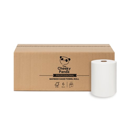 Cheeky Panda Sustainable Bamboo Hand Towel Roll 2-Ply 200m (Pack of 6) HANDTWRL6 Paper Towels CHK63173