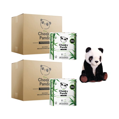 Cheeky Panda 3-Ply Toilet Rolls 4x200 Sheets Pack of 6 Buy 2 Get FOC Panda | The Cheeky Panda Ltd