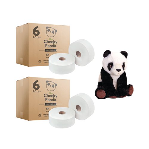 Cheeky Panda Professional 2-Ply Toilet Roll 300m Pack of 6 Buy 2 Get FOC Panda | The Cheeky Panda Ltd