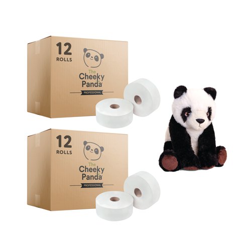 Cheeky Panda 2-Ply Mini Jumbo Roll 150m Pack of 12 Buy 2 Get FOC Panda | The Cheeky Panda Ltd