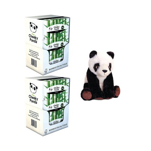 Cheeky Panda Facial Tissues Box 80 Sheets Pack of 12 Buy 2 Get FOC Panda