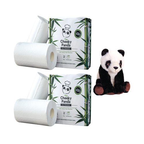 Cheeky Panda Kitchen Roll Plastic Free Bamboo Pack of 10 Buy 2 Get FOC Panda