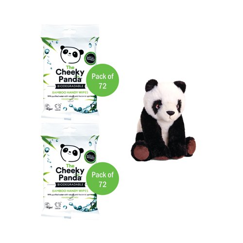 Cheeky Panda Bamboo Handy Wipes 12 Wipes Pack of 72 Buy 2 Get FOC Panda