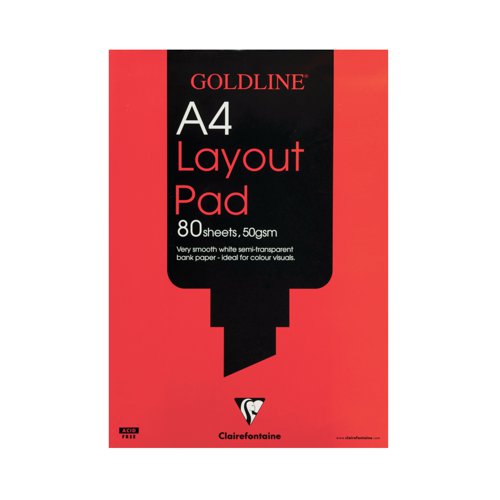 Clairefontaine Goldline Layout Pad 80 Sheets 50gsm A4 White GPL1A4