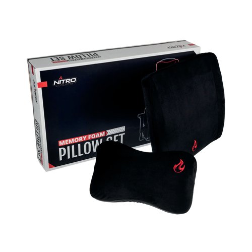 Nitro Concepts Ergonomic Memory Foam Pillow Set Black/Red GC-03W-NR | Caseking GmbH