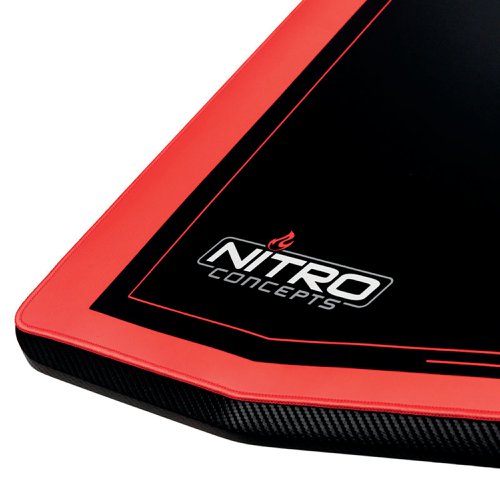 Nitro Concepts D16M Gaming Desk Height Adjustable 1600x800x725-825mm Carbon Red GC-053-NR