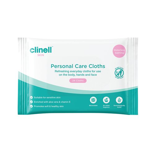 Clinell Carell Personal Care Wipes x24 Wipes (Pack of 24) CHF24