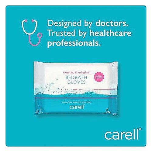 Clinell Carell Bed Bath Gloves (Pack of 8) CBBGL8 | Gama Healthcare Ltd