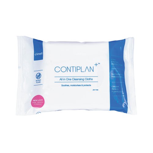 Clinell Contiplan 3-in-1 Continence Care Cloths (Pack of 8) CON8